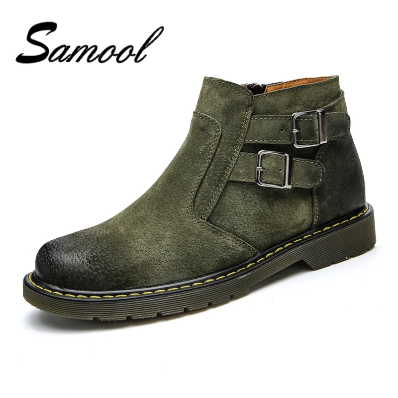 

New England Martin Boots Genuine Leather Men Boots 2018 New Arrival Autumn Ankle Boots Winter Men's Casual Boots Plus Fur jx5