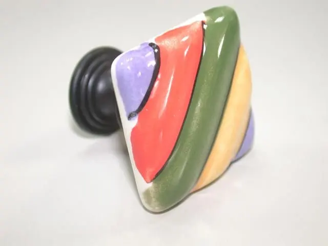 

12pcs lot free shipping square painting ceramic knob