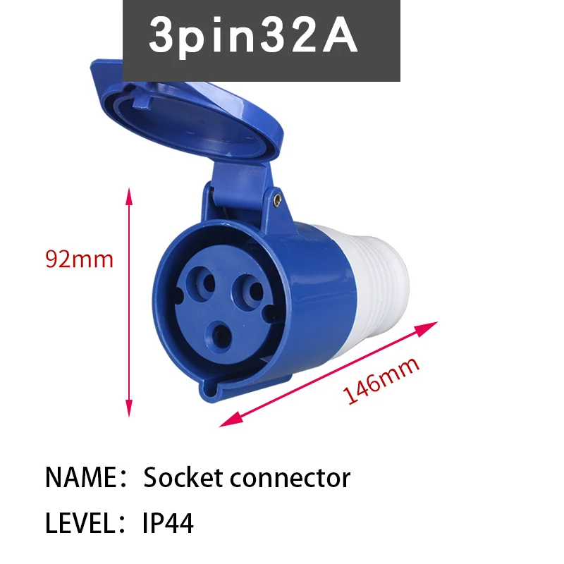 32A 3 P/4 P/5 P IP44 Водонепроницаемый Мужской Женский Разъем питания Соединительный промышленный Штепсель - Цвет: 3 PIN  32A 3