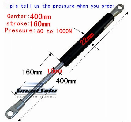 

free shipping 2pcs/lot 400mm total length, 160mm stroke,80 to 1000N force,pneumatic Auto , Lift Prop Gas Spring Damper