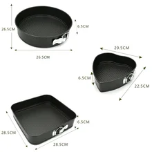 Набор антипригарная разъемная форма для торта сковорода форма для выпечки со съемным дном круглая форма сердца квадратная