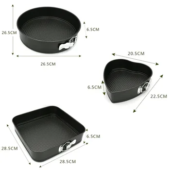 

Set Non-stick Springform Cake Pan Bakeware Mould with Removable Bottom Round Heart Square Shape
