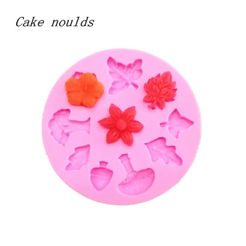

Wholesale Silicone mold RS065 Mini flower leaves shape Decoration Fondant cake mold chocolate mold