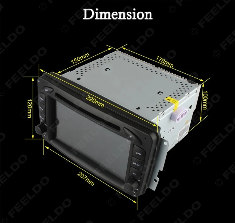 Perfect FEELDO 7" Android 6.0 (64bit) DDR3 2G/16G/4G Car DVD GPS Radio Head Unit For Mercedes Benz  CLK W209/A-Class W168/ G-Class W463 5