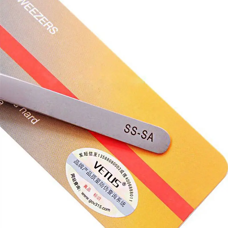 VETUS 1Piece SA Series Stainless Steel Hyperfine High Precision Antimagnetic Anti Acid Tweezers Pro Tool for Eyelash Extension