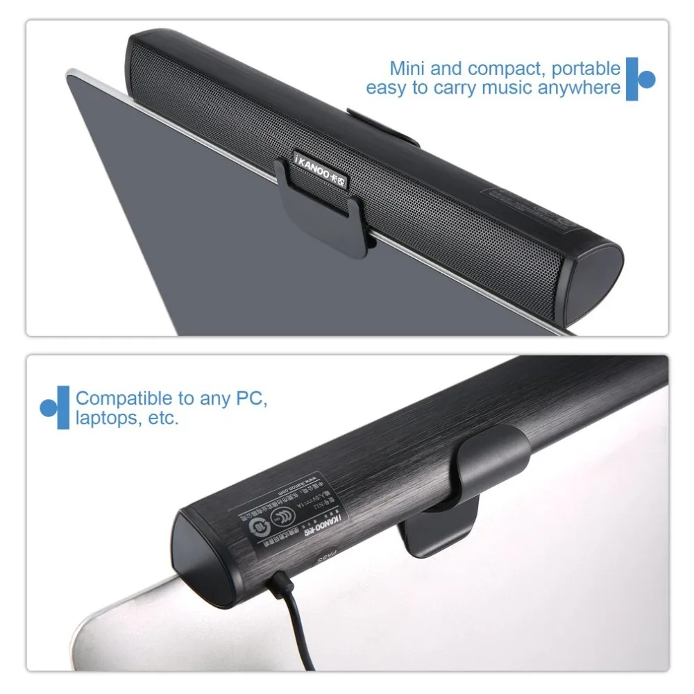 Мини Портативный USB 2,0 Стик Саундбар динамик сабвуфер Громкий динамик для ноутбука компьютера планшета ПК Прямая поставка