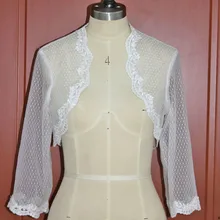 BRITNRY/Лидер продаж, свадебная накидка с коротким рукавом, кружевное свадебное болеро, Короткое свадебное пальто, Открытый спереди