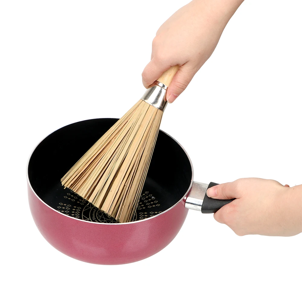Ручная работа натуральная бамбуковая щетка кухонная посуда инструменты горшок для промывания кисти антипригарное масло прочная деревянная ручка