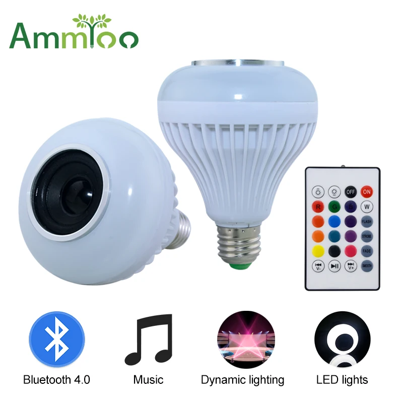 E27 Ночная Беспроводная Bluetooth 4 0 светодиодная акустическая лампа AC110V 220V RGBW для