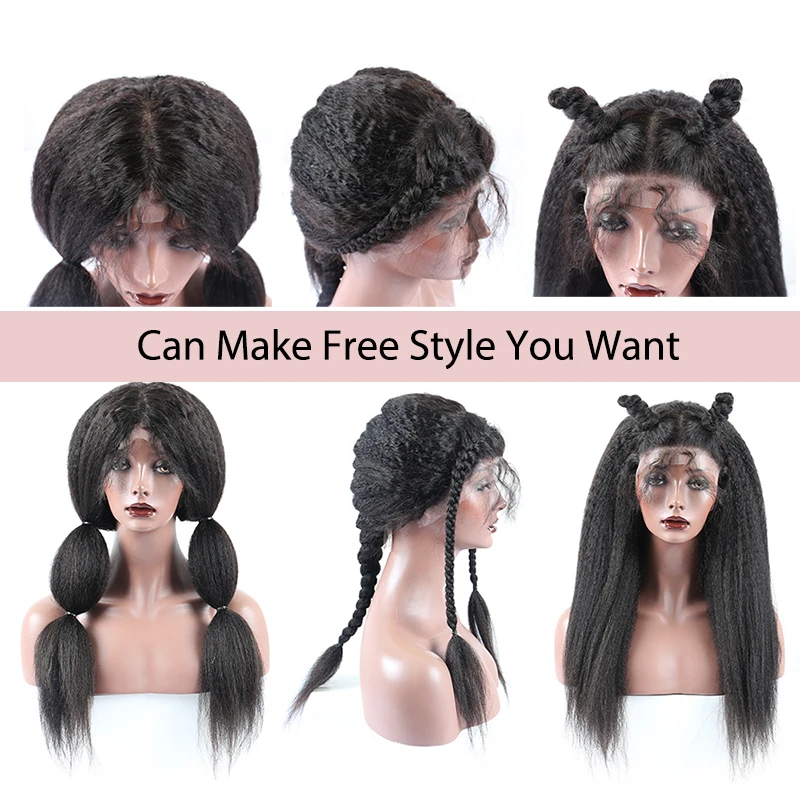 Kinky-Straight-Lace-Front-Human-Hair-Wigs-For-Women-250-Density-Brazilian-Lace-Frontal-Wig-Black