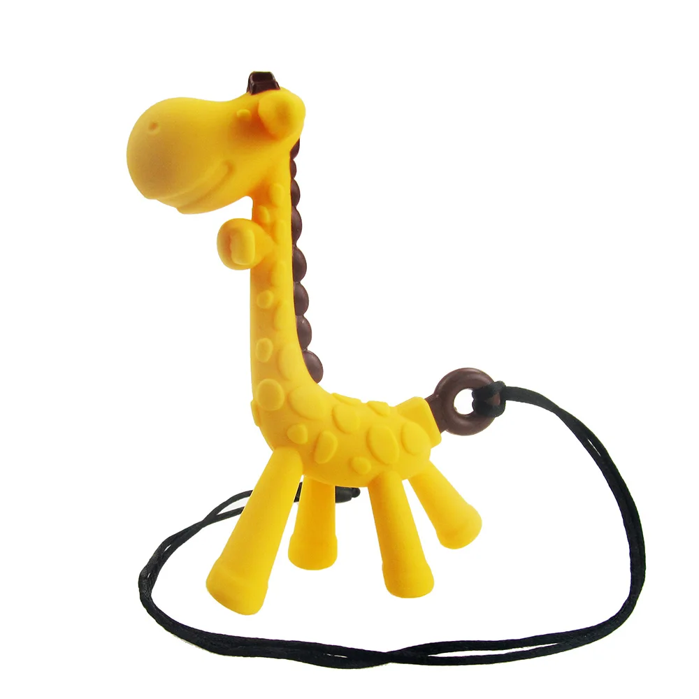 

2019 New Baby Newborn Teething Toys BPA Free Soft Silicone Seahorse Giraffe Teethers With Pacifier Clip