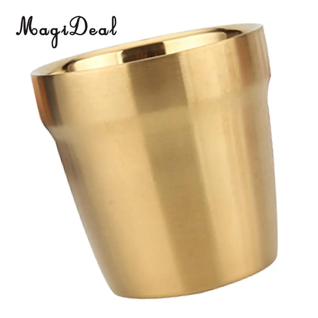 MagiDeal Double Wall Wine Cup 304 Stainless Steel Beer Mug Travel Drinking Glass Gold, Dishwasher Safe, for Ice, Hot Beverage