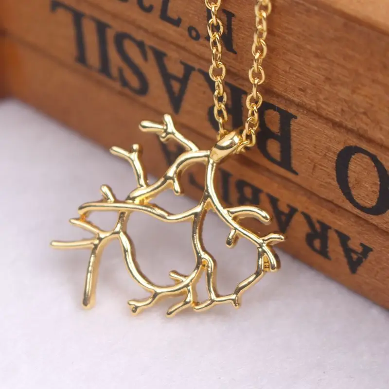 152 Or Branche Beauté Et La Bête Collier Emma Watson Belle Arbre Pendentif Kolye Dans Pendentif Colliers De Bijoux Et Accessoires Sur