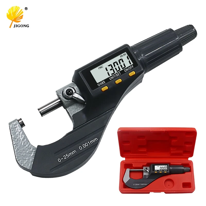 

JIGONG 0-25mm Micron Digital outside Micrometer Electronic micrometer gauge 0.001mm digital gauge measuring tools