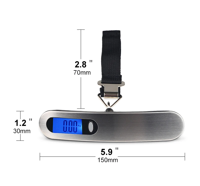 50kg x 10g Digital Electronic Luggage Scale Portable Suitcase Scale LCD Display Travel Hanging Hook Scale