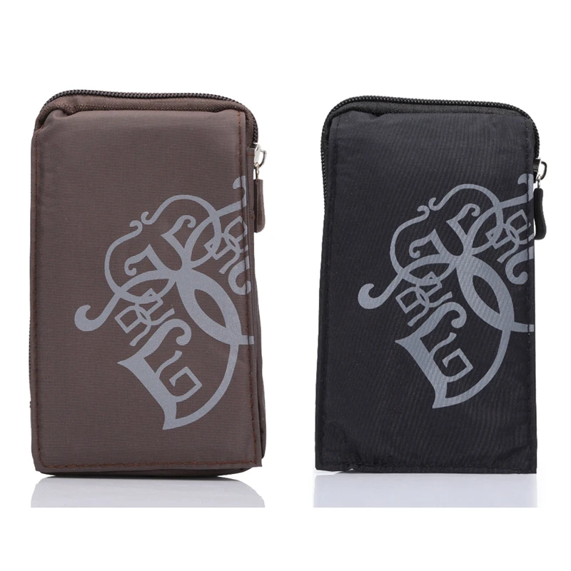 Универсальный кошелек на молнии для спорта на открытом воздухе, сумка для мобильного телефона, сумка для нескольких телефонов, сумка на пояс, водонепроницаемый холст, 3 кармана