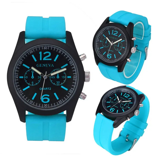 Duola Geneva часы женские роскошные силиконовые наручные часы женские кварцевые часы повседневные часы relogio feminino платье 40Q - Цвет: Blue