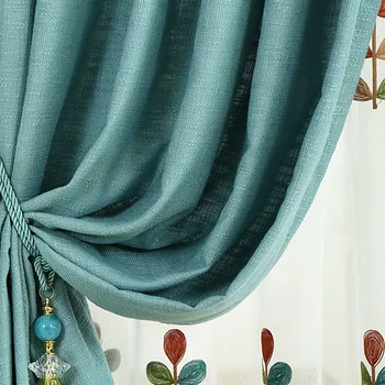 

curtain Cloth Bedroom Semi Shade Floral Embroidered French Window Curtains Cortinas For Living Room Modern And Tulle