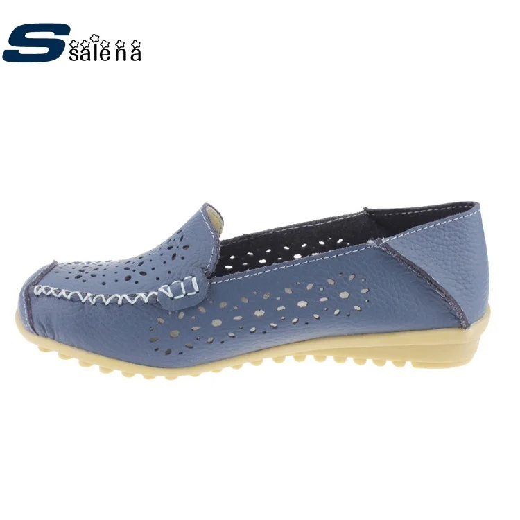 

Women Flats Summer Breathable Leather Women Casual Shoes Ladies Loafers Wearable Comfortable AA10160