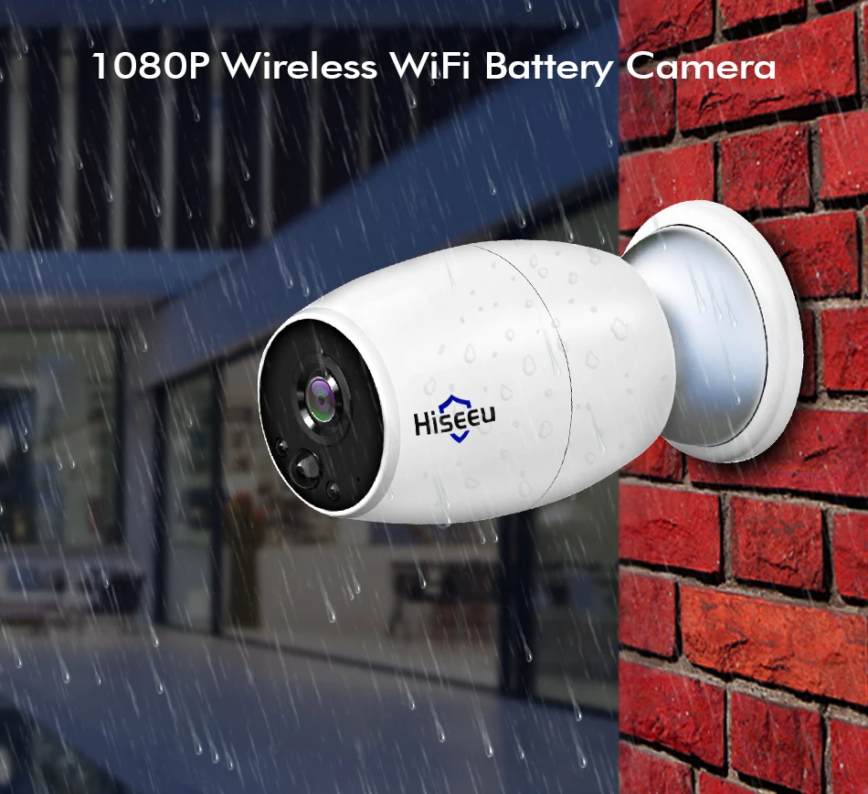 Hiseeu wifi ip-камера для видеонаблюдения, перезаряжаемая батарея 1080 P, Full HD, для улицы, для помещений, для безопасности, WiFi, ip-камера, широкий обзор