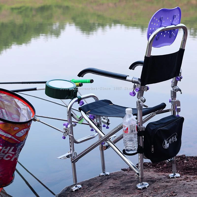 多機能ダブルタレット釣り椅子リクライニング折りたたみ椅子キャンパー特別なスツール釣りベンチ魚 釣り用チェア Aliexpress