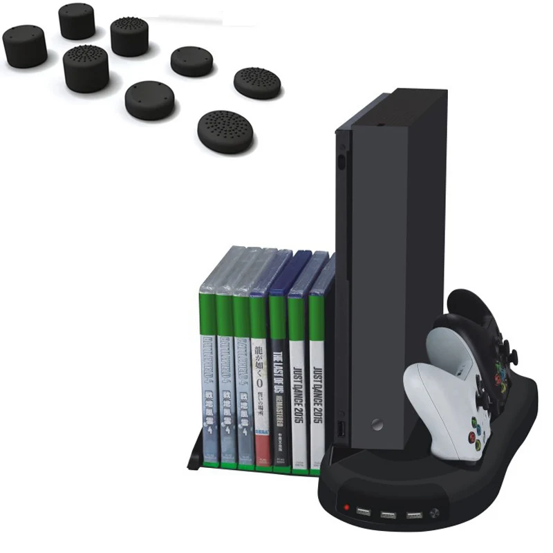 Вертикальный охлаждающий вентилятор с подставкой для Xbox One X хранилищем игровых