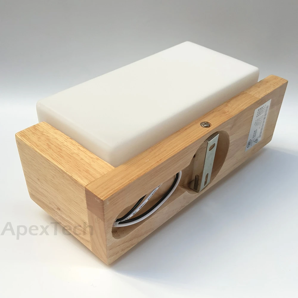 Online Apextech Holz Wand Lampe Moderne Nordic Stil E26 E27 Birne wand Leuchtet Matt Glas Schatten + Holz Nacht Nacht licht für Home