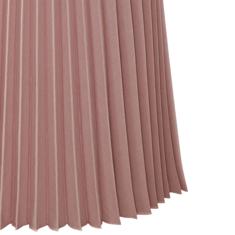 Женская Весенняя летняя шифоновая Повседневная плиссированная юбка, тонкая юбка до середины икры, высокое качество