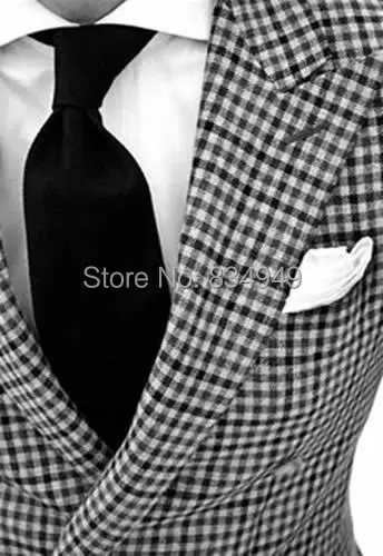 

Custom Made to Measure men's BESPOKE suit,Classiclack white checker men tuxedo,Tailored tuxedo (Jakcet+Pants+Tie+Pocket square)