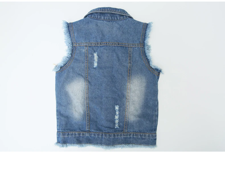 Bebê sem Mangas Colete com Bolsos Colete para Roupas da Criança Primavera Outono Moda Denim Turn-down Collar Menina Pérolas Legal Bc212 5 Mamãe e Bebê