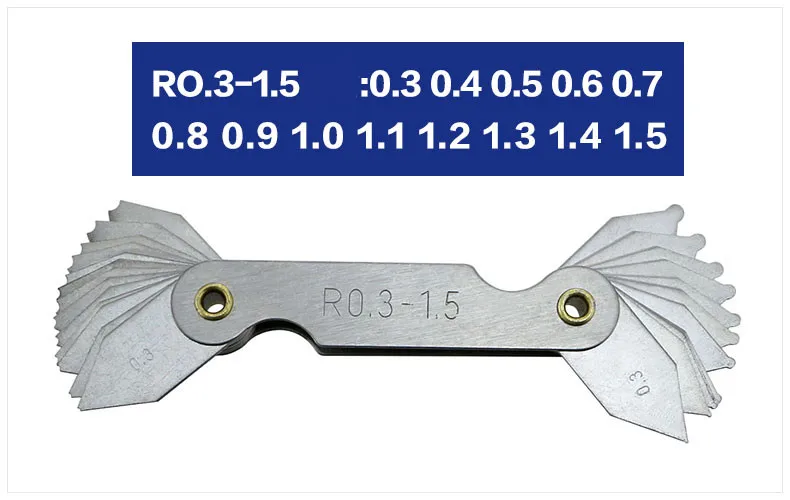 4 шт. набор датчиков радиуса R0.3-1.5/R1-7mm/R7.5-15 мм/R15.5-25 мм R1-6.5 из нержавеющей стали 7-14,5 15-25 26-80 вогнутые выпуклые дуговые инструменты