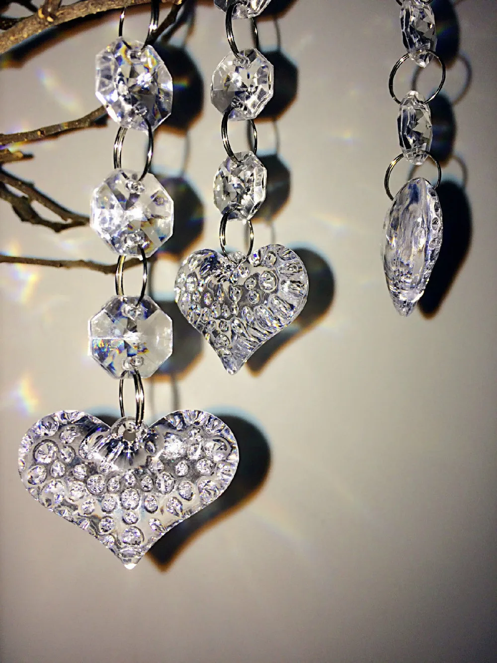 30pcs 11cm garland strands crystal clear acrylic curtain acrylic crystal christmas ornaments