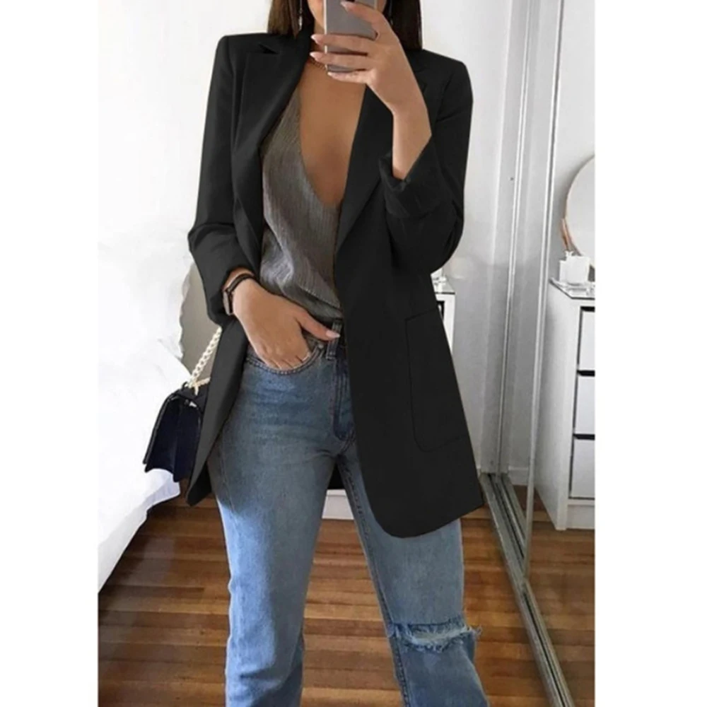 

2019 European and American explosions fashion lapel Slim cardigan temperament business casual suit jacket female