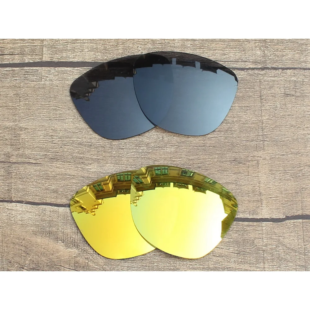 

Vonxyz 2 пары Stealth черные и 24K зеркальные поляризованные Сменные линзы для-Oakley Frogskins оправа
