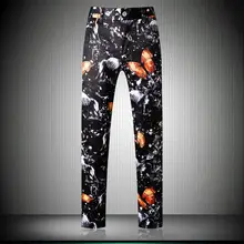 Новинка Осень-зима с рисунком, мужской костюм, брюки, нарядные брюки, мужские брюки, модные повседневные мужские панталоны, Размер 29-38