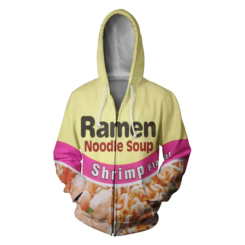 

Japanese Chicken Ramen 3D All Over Printed Zippper Pockets Hoodies Hipster Casual Streetwear Jumper Kid Unisex US Size Dropship