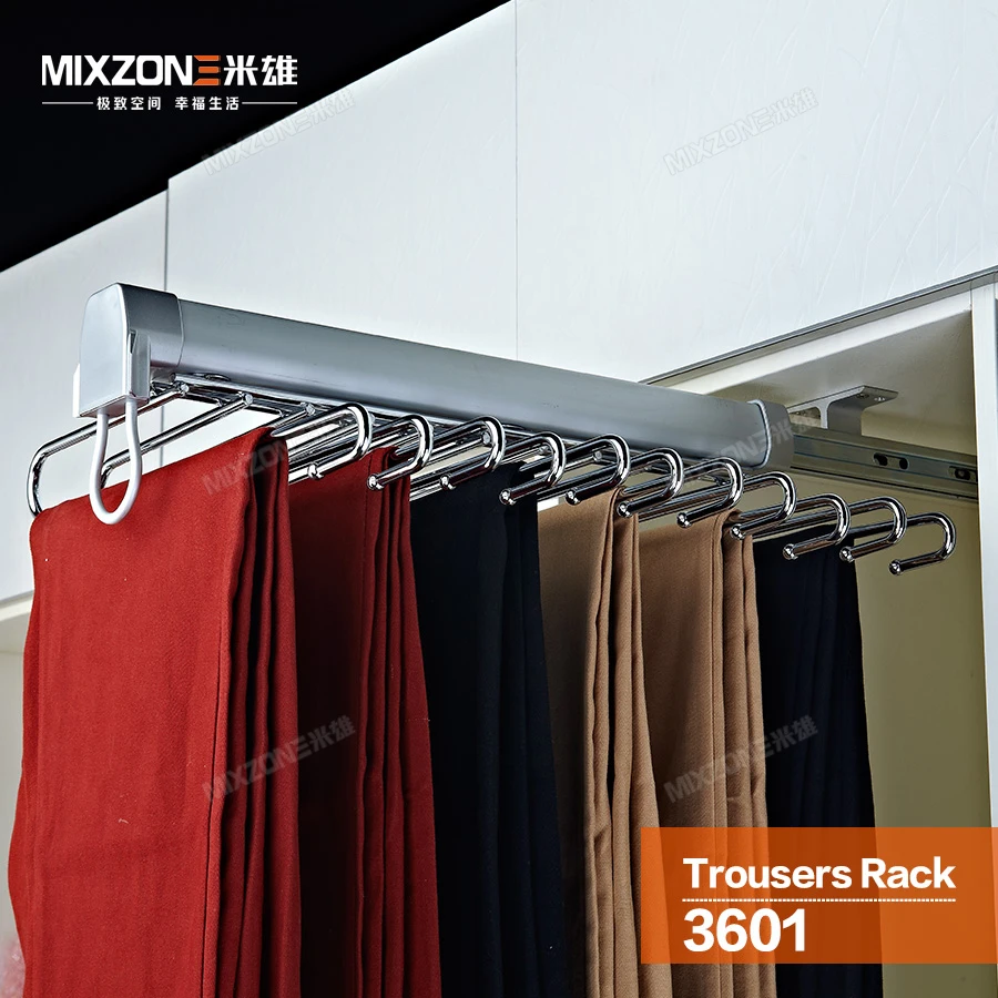 Pull Out Adjustable Retractable Aluminum Alloy Top Mount Wardrobe