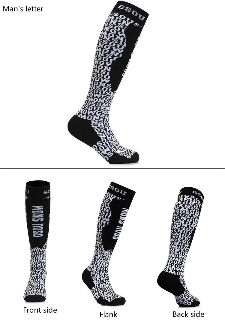 Gsou Snow/лыжи носки на зиму, удерживающие велосипедные носки мужские и Для женщин для бега и езды на велосипеде катание на сноуборде и лыжах Спортивные носки Термальность тепло