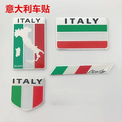

2Pcs 3D Aluminum Italy Flag Car Stickers Fender Trunk Emblem Badge Sticker Decoration Fit for Audi BMW VW Alfa Romeo FIAT