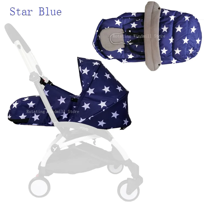 Детская коляска для новорожденных, спальный мешок, аксессуары для коляски Babyzen yoyo+ Yoya Babytime, зимняя корзина - Цвет: Star blue