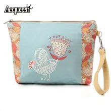 2017 New Women Make Up Bags Floral Canvas Flower Zipper Cosmetic Case Simple Casual Girls Lady Pouch Storage Travel Organizer