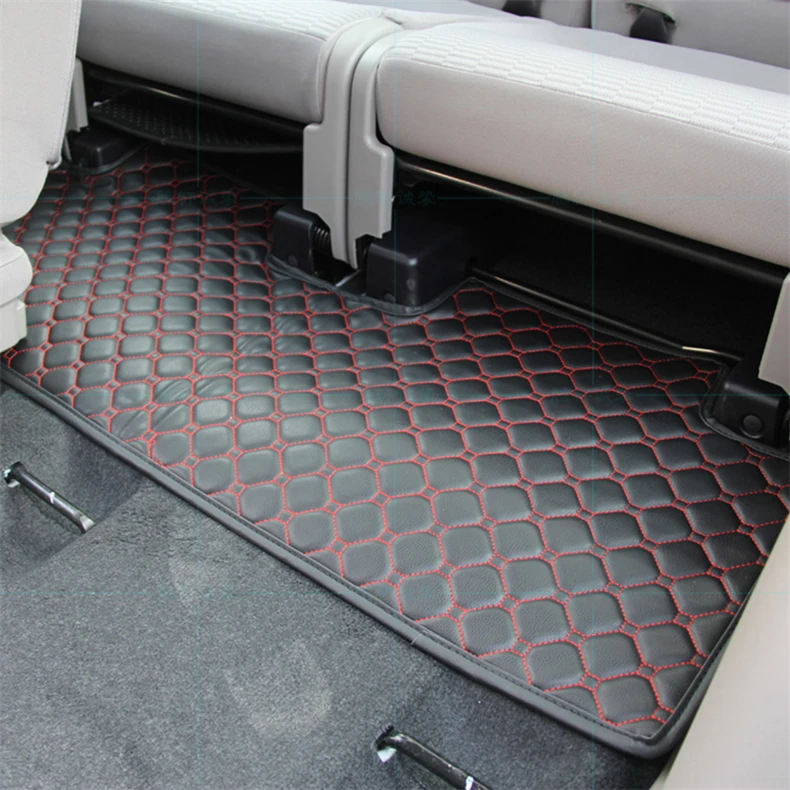 lsrtw2017 leather car interior floor mats for mitsubishi Montero pajero sport 2008 2009 2010 2011 2012 2013 3 rows mat