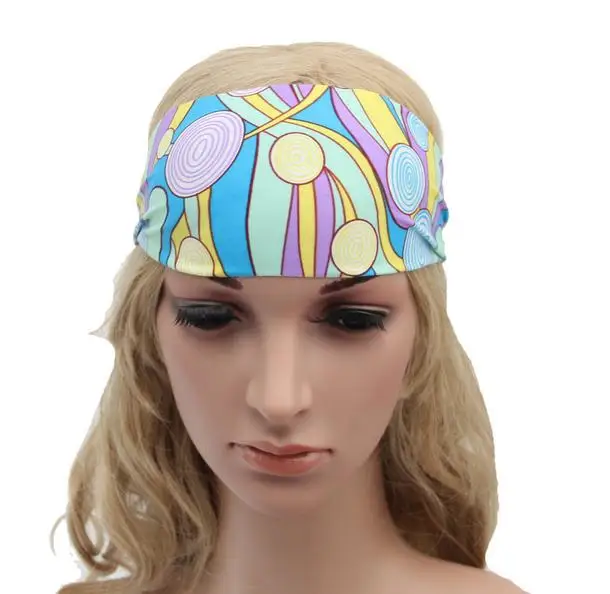 

300pcs/lot new women fashion sport Bohimian Style flower print headband/yoga headband