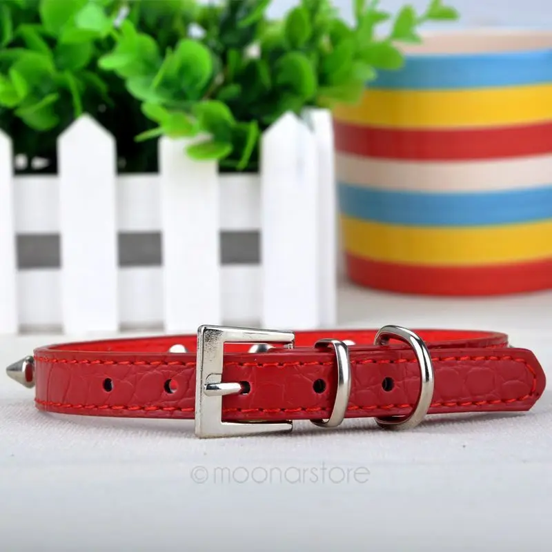 Brand New Adjustable Leather Neck Strap Buckle Rivet Studded Spiked Studded Collar Dog Puppy Pet Collar Wholesale