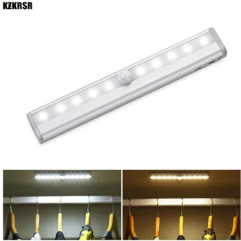 

10 LEDs IR Infrared Motion Detector Wireless Sensor Light Closet Battery Powered Lamp Cabinet Wardrobe Kitchen LED Night Light