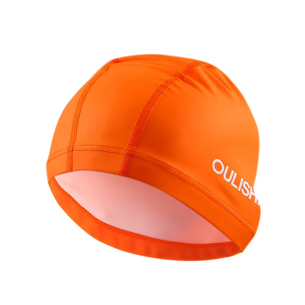 Одноцветная шапочка для плавания для взрослых, прочная эластичная силиконовая пляжная шапочка для бассейна, летняя кепка из полиуретановой ткани, защищающая уши, длинные волосы#15