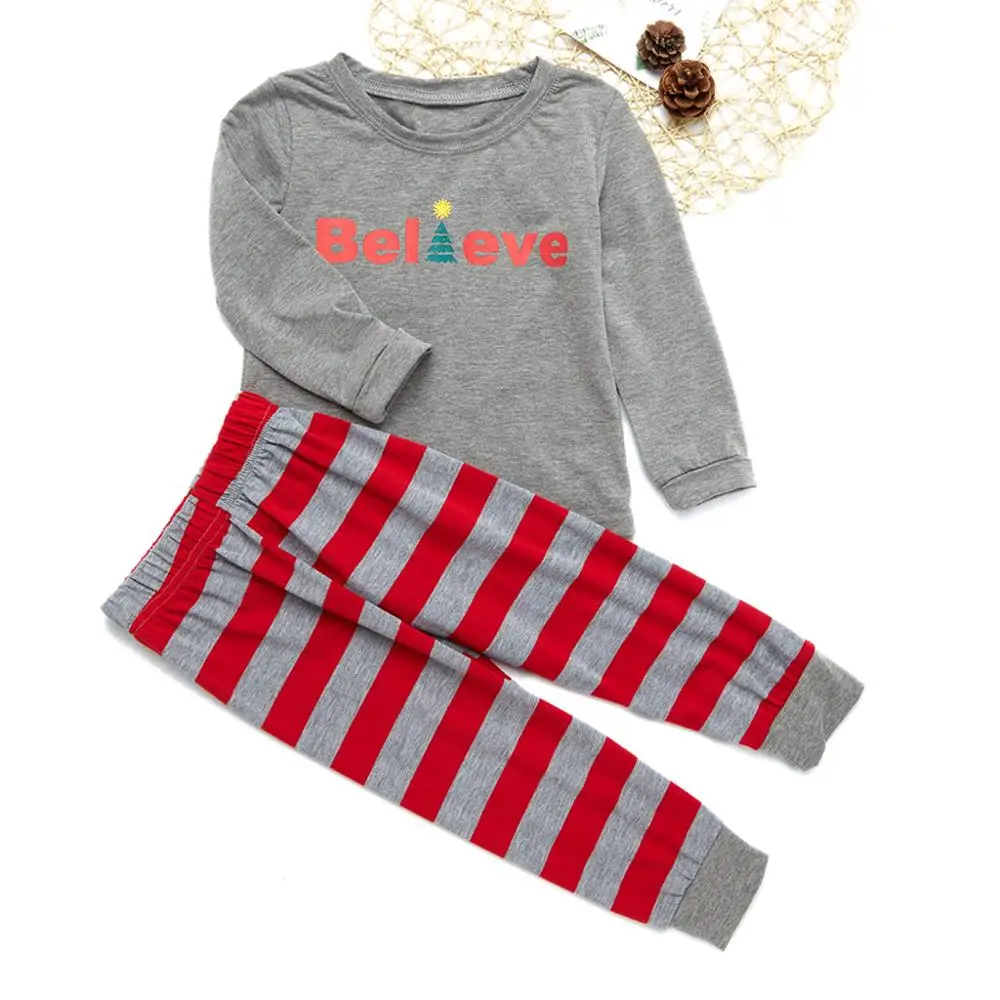 Новая повседневная праздничная одежда для родителей и детей на осень и зиму с рисунком «правдоподобная» Удобная семейная пижама в полоску