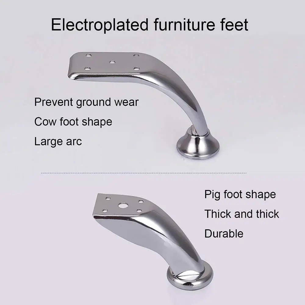4 шт. мебельные ножки Гальванизированный диван поддержка ТВ шкаф ноги/журнальный столик ноги/обувной шкаф ноги утолщенные 1,8 мм серебро