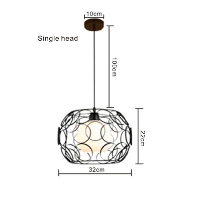 Простой скандинавский стиль подвесной светильник офисный магазин одежды, кафе настольная лампа из кованого железа кантри Ретро лампа - Цвет корпуса: A Black