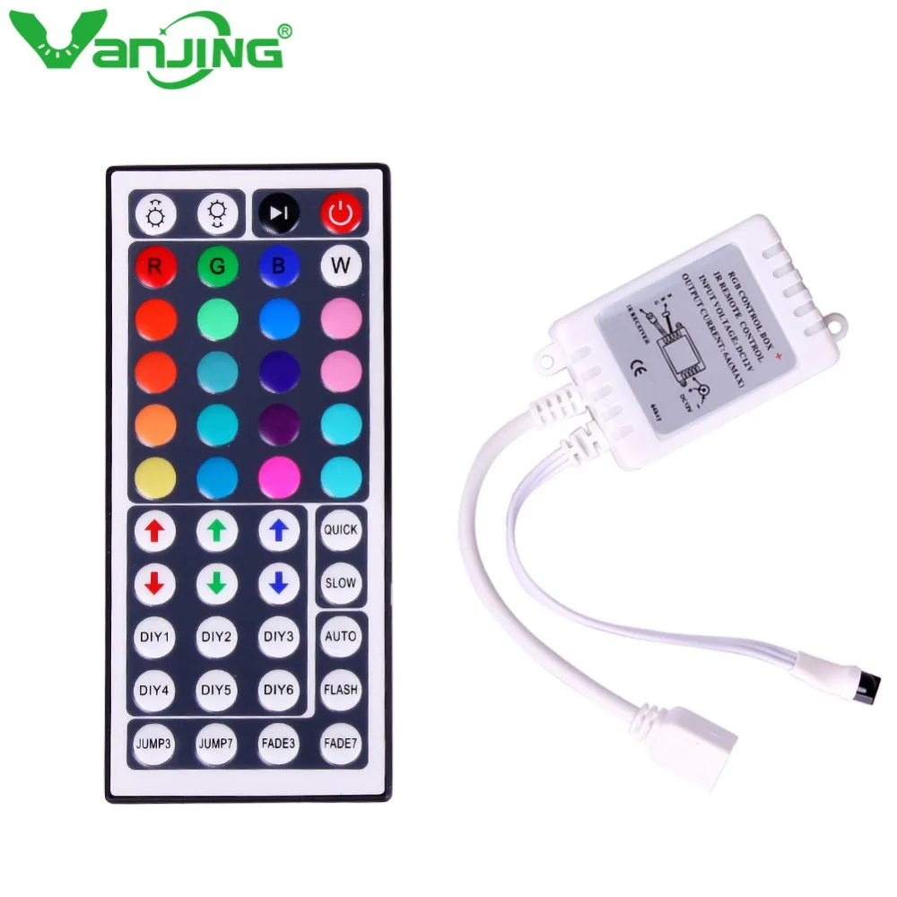 

DC 12V 44Key RGB Controller IR Remote Controller for 3528/5050 SMD LED Strip Light Free Shipping